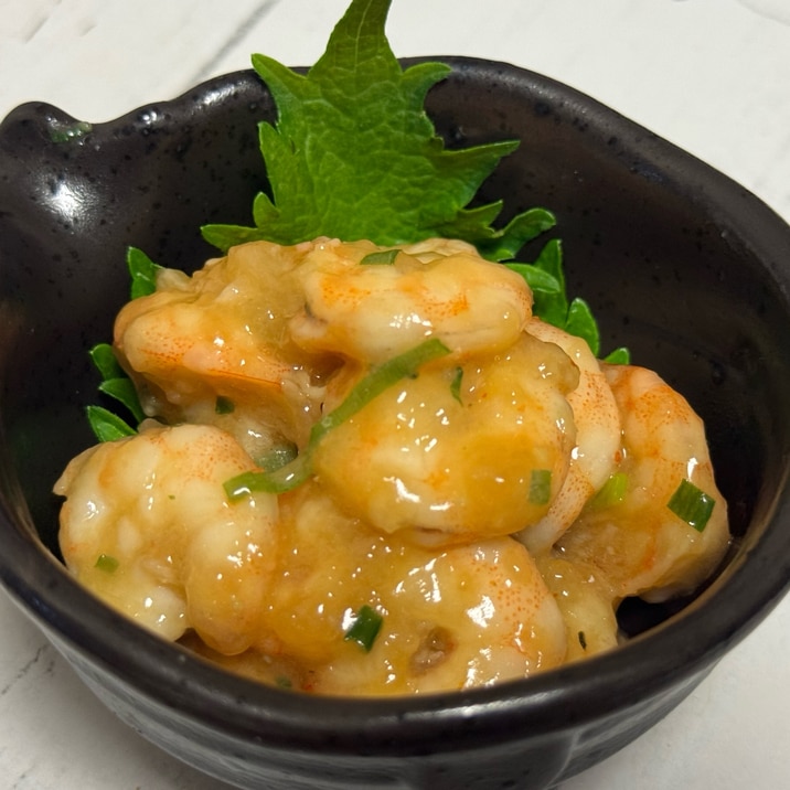 和風?それとも中華?焼き海老とわさびの和物
